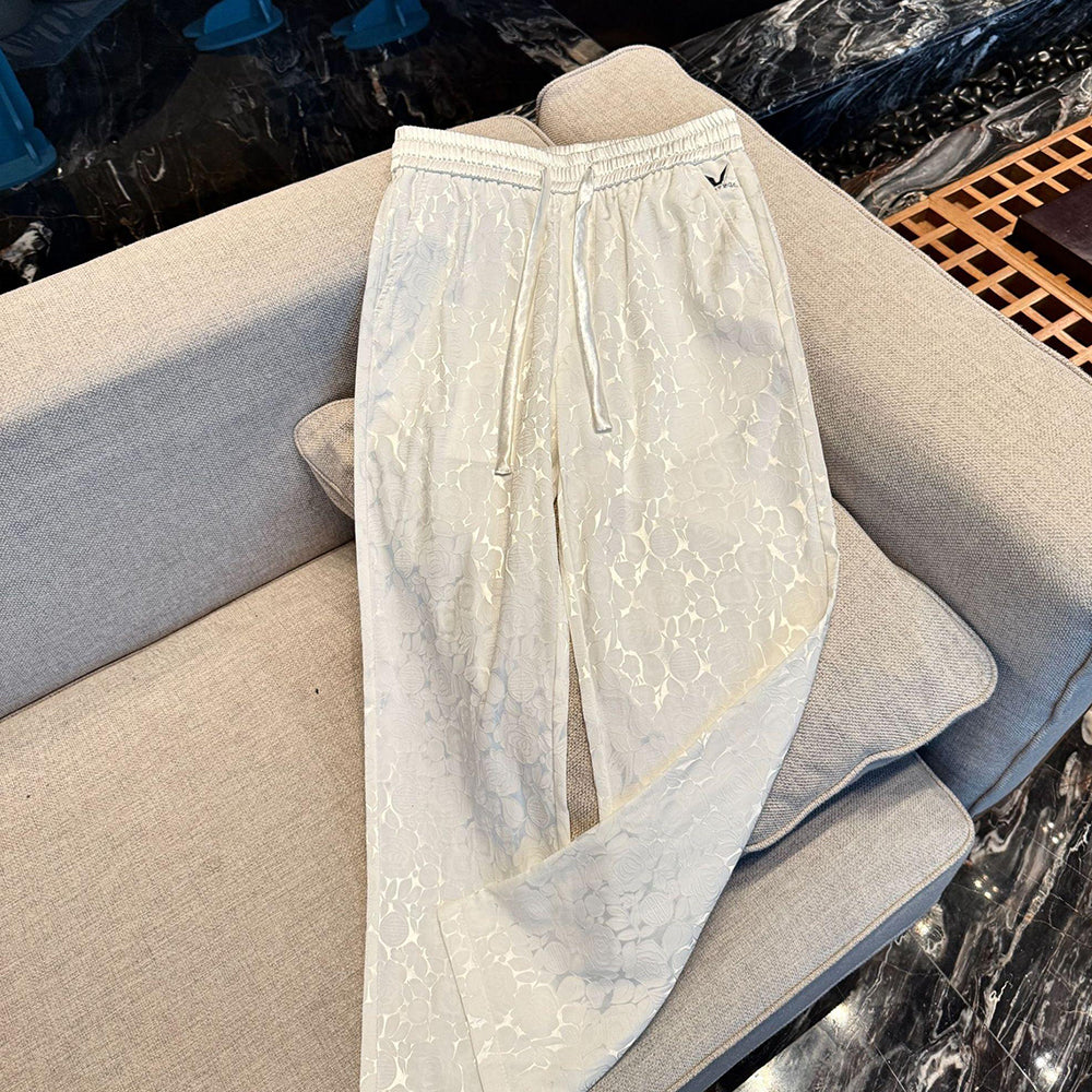 Reflective floral silky smooth cool casual pants