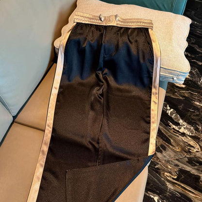 Silky satin cool casual pants
