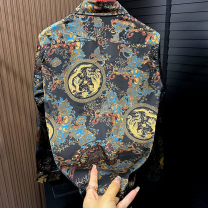 Retro-patterned gorgeous casual shirt