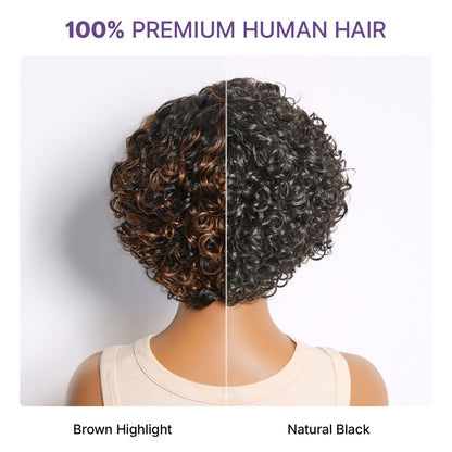 Water Wave Pixie Cut Water Wave Glueless Minimalist HD Lace Short Curly Wig