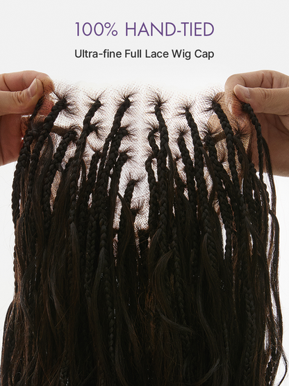 HD Full Lace Knotless Boho Curls Braided Bob Pre-Cut Lace Wig Flexi Fit Invisi Drawstring Cap