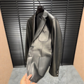 Oiled leather blazer