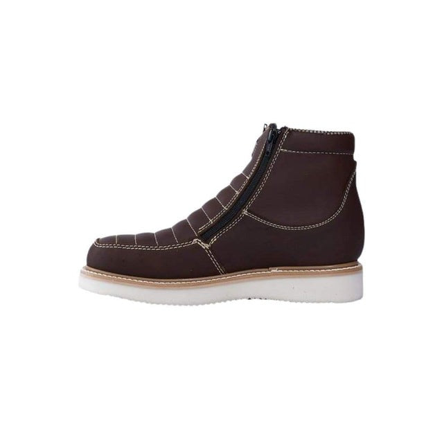Steel Toe Zipper Leather Work Boots