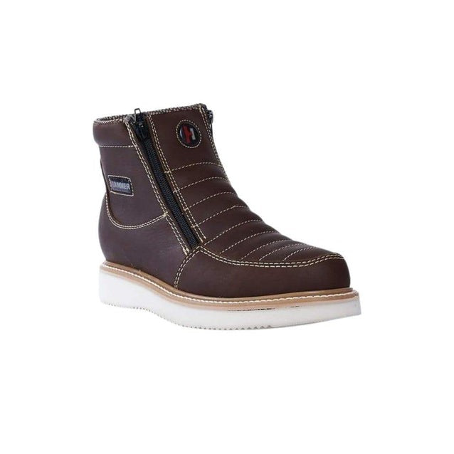 Steel Toe Zipper Leather Work Boots