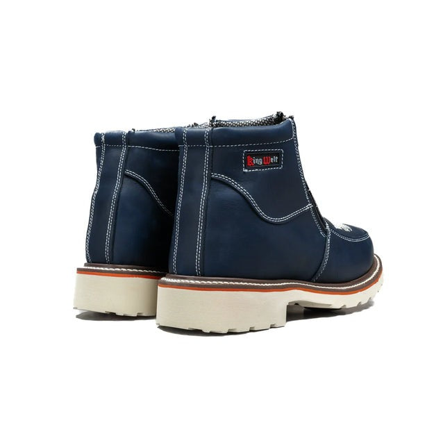 Steel Toe Zipper Leather Work Boots