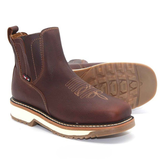 WIDE SQUARE SOFT TOE LEATHER WORK BOOT