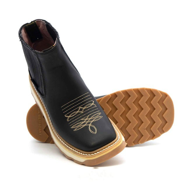 WIDE SQUARE SOFT TOE LEATHER WORK BOOT