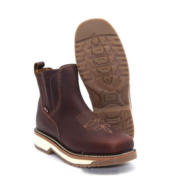 WIDE SQUARE SOFT TOE LEATHER WORK BOOT