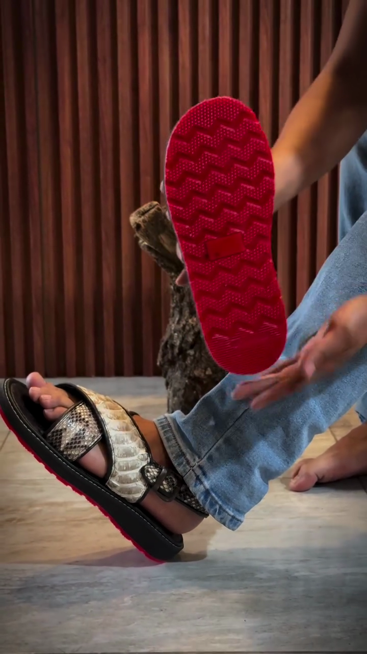 Men's Exotic Red-Soled Sandals