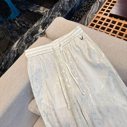 Reflective floral silky smooth cool casual pants