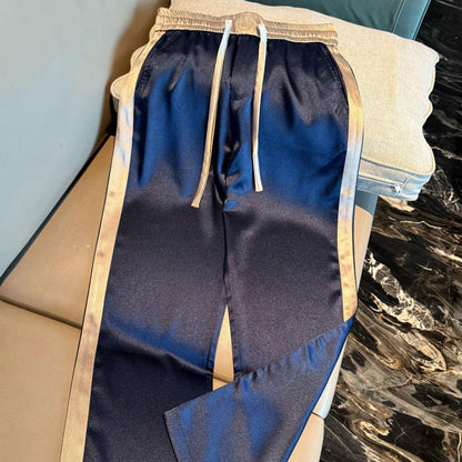 Silky satin cool casual pants
