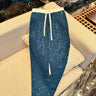 Reflective floral silky smooth cool casual pants