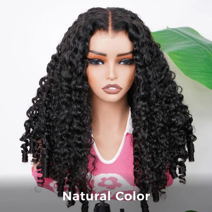 13x6 Lace Frontal Glueless Wigs #4 Brown Color 220% Density Water Wave Virgin Human Hair Wigs Pre Plucked Natural Hairline