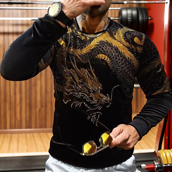 Gorgeous Rhinestone Tiger Long Sleeve Top