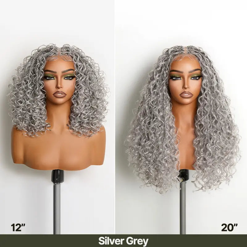 Fiber Braided Top Water Wave Wig 13x6 Lace Front | Glueless, Wear & Go, Boho Braids Water Wave Wig – Premium Fiber, Beginner Friendly