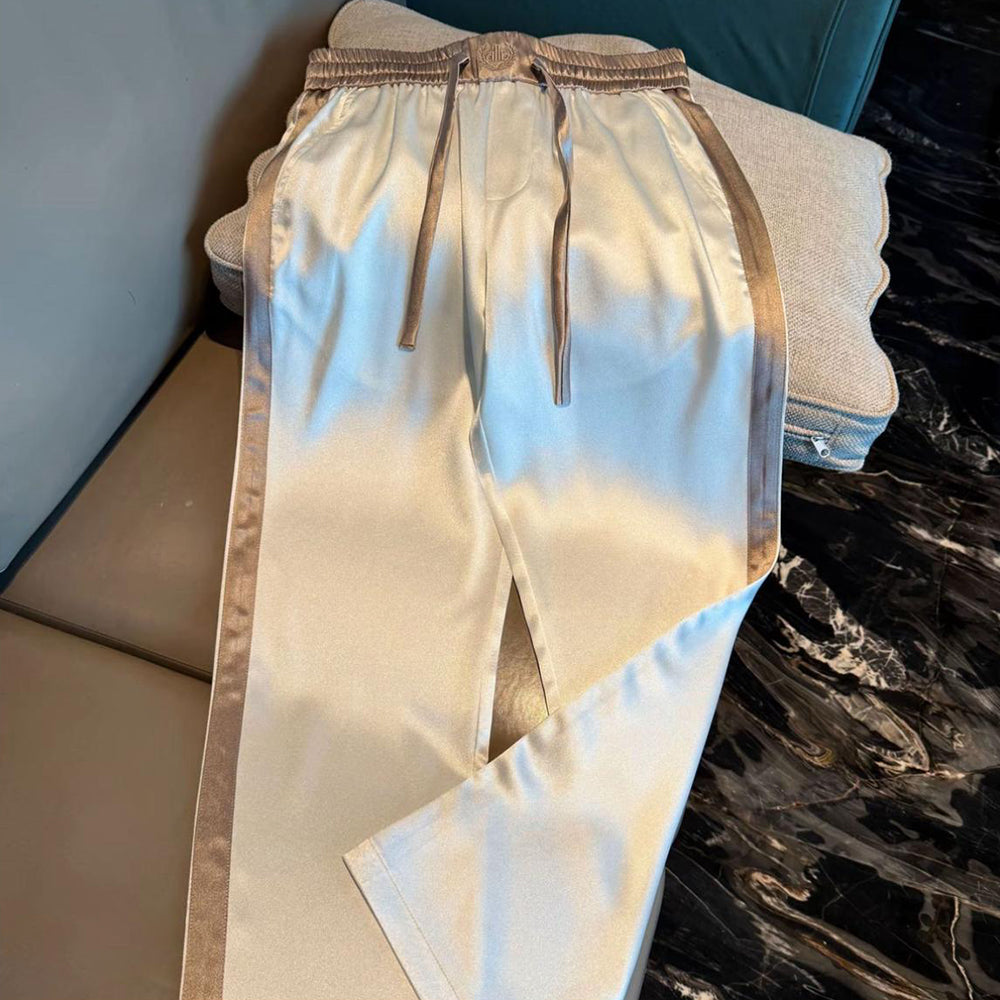 Silky satin cool casual pants