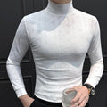 Patterned turtleneck knit base layer