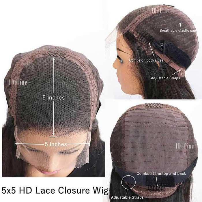 Short Pixie Cut Wear and Go Wigs Brown Bob Wigs with Bangs Glueless Human Hair Wigs
