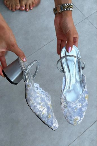 Daisy embroidery WOMEN'S HIGH HEELS