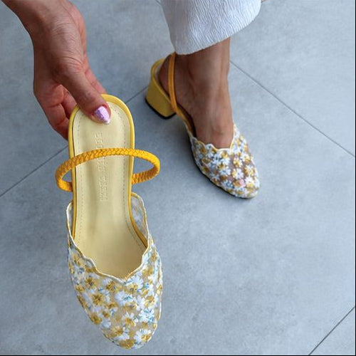 Daisy embroidery WOMEN'S HIGH HEELS