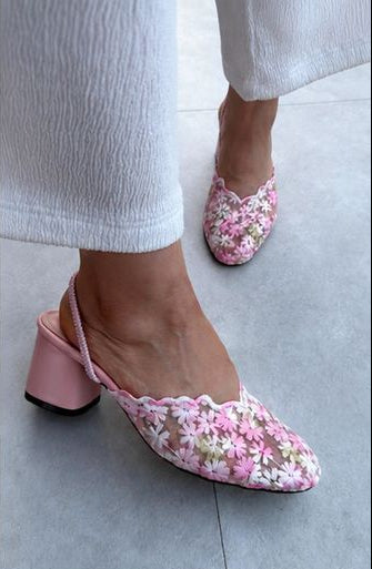 Daisy embroidery WOMEN'S HIGH HEELS