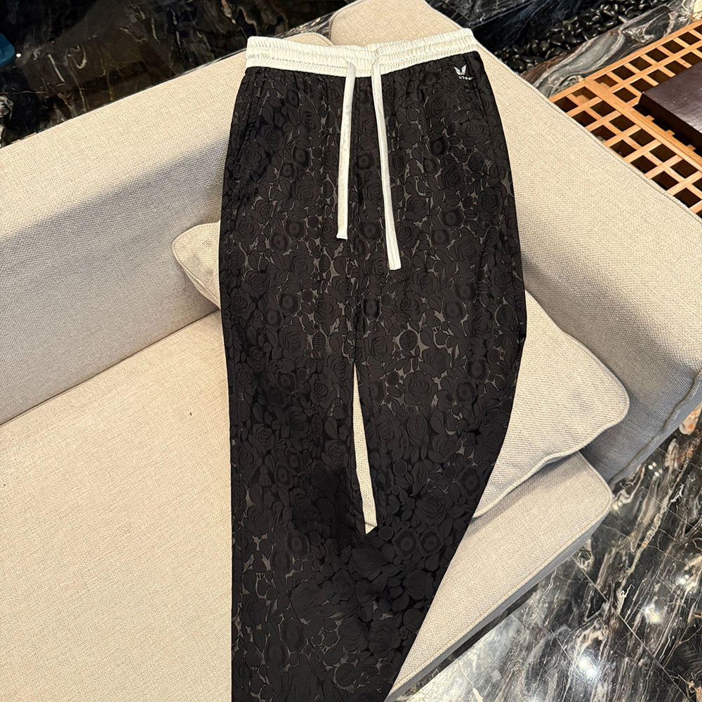 Reflective floral silky smooth cool casual pants