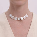 Wide Baroque Pearl Choker in 925 Sterling Silver - Neck Coverage Necklace for Scars & Lines