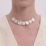 Wide Baroque Pearl Choker in 925 Sterling Silver - Neck Coverage Necklace for Scars & Lines