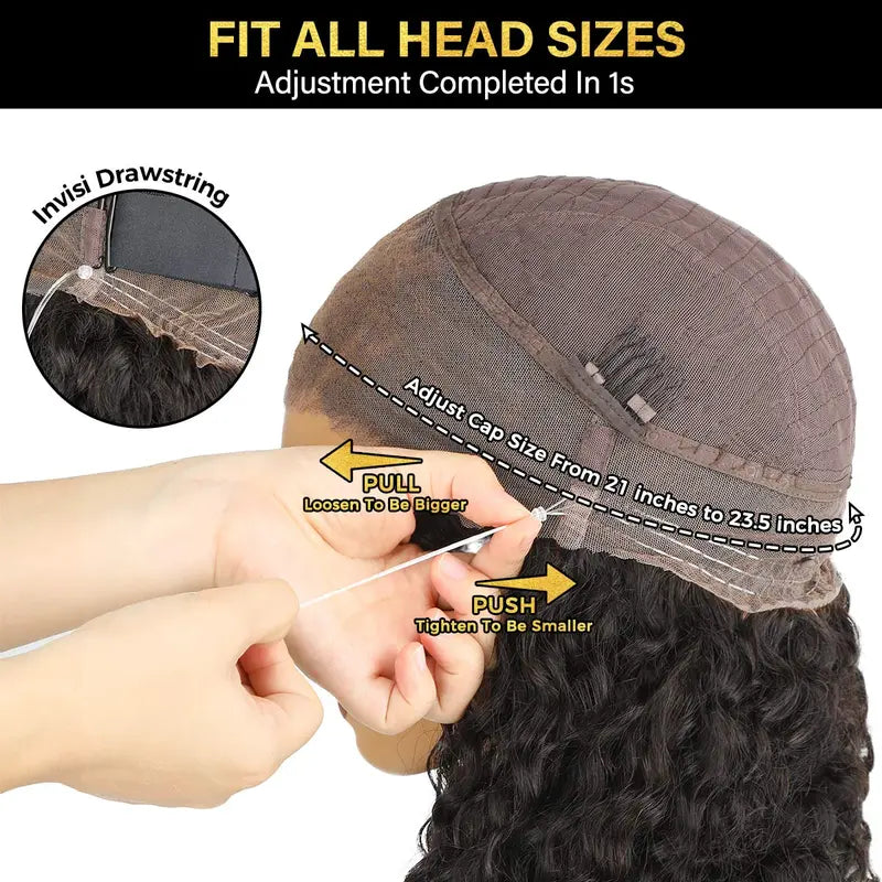 Water Wave 360 Lace Frontal Wear Go Glueless Wig Bleached Knots Pre-Cut Lace Invisi Drawstring Human Hair Wig