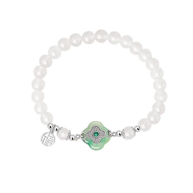 Mountain Mist African Jade Lucky Clover Necklace
