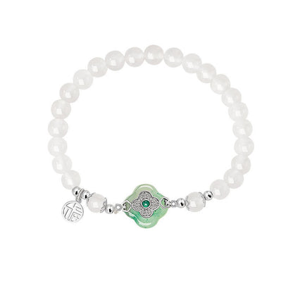 Mountain Mist African Jade Lucky Clover Necklace