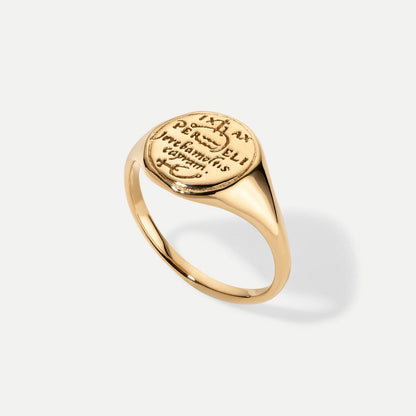 Aquarius Alchemical Zodiac Signet Ring