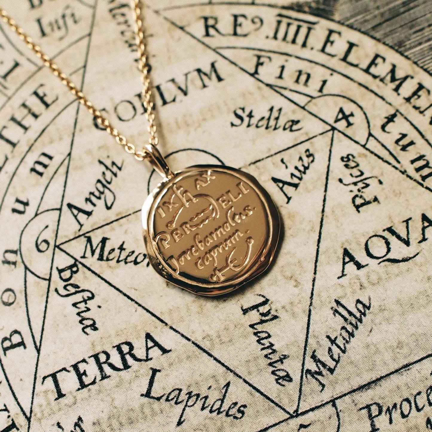 Aquarius Alchemical Zodiac Pendant