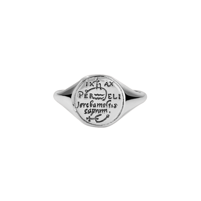 Aquarius Alchemical Zodiac Signet Ring