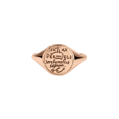 Aquarius Alchemical Zodiac Signet Ring