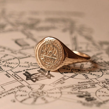 Aries Alchemical Zodiac Signet Ring