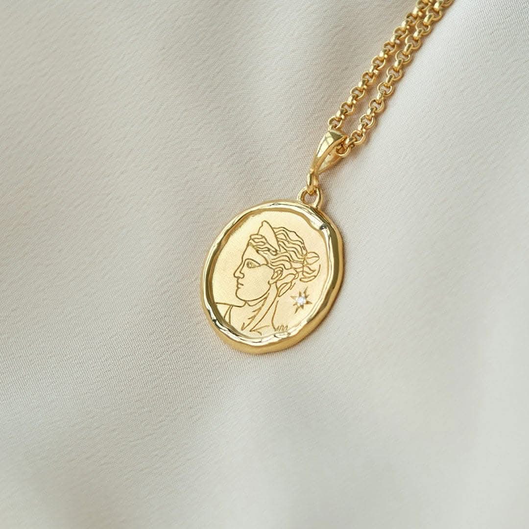 Artemis Goddess of Wild Things Necklace with Diamond