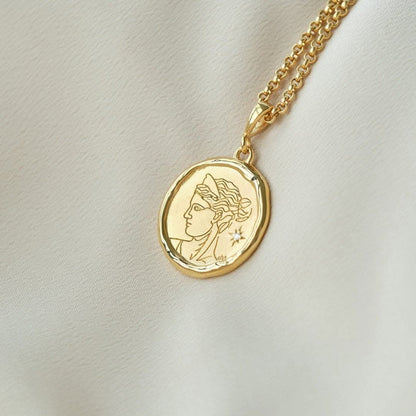 Artemis Goddess of Wild Things Necklace with Diamond