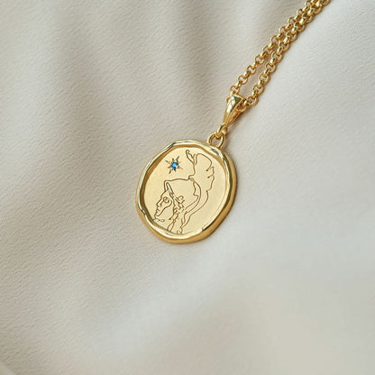 Athena Goddess of Courage Necklace with Sapphire
