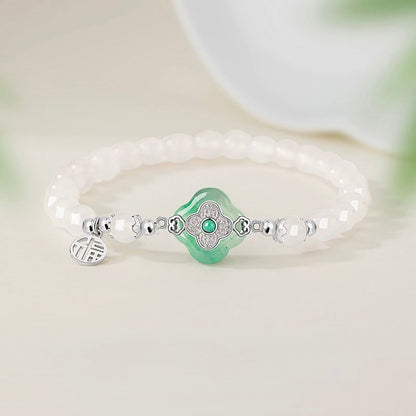 Mountain Mist African Jade Lucky Clover Necklace