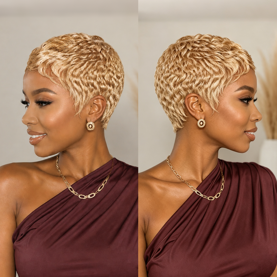 Coffee Ash Wave Special Style Pixie Cut Wig