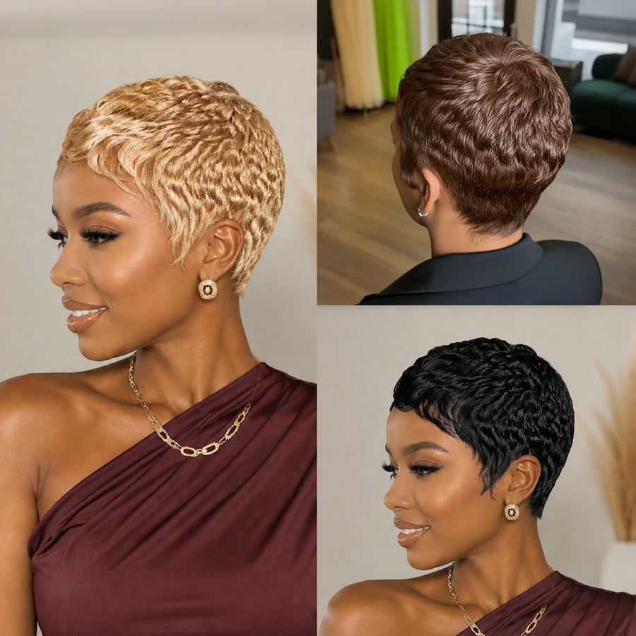 Coffee Ash Wave Special Style Pixie Cut Wig