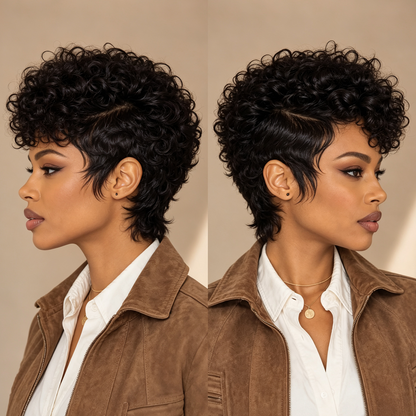 Full Lace Special Scalp Full lace Pixie Wig-1