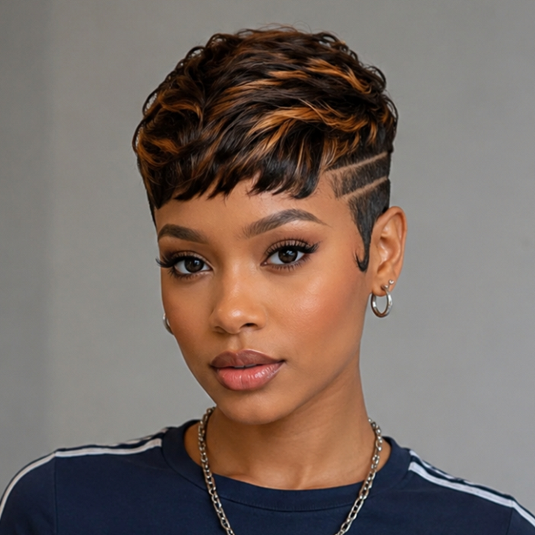 Highlight Brown Short Cut Full Lace Wig