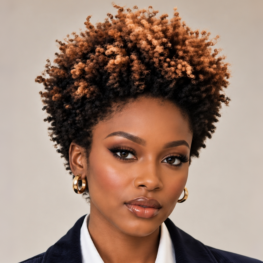 #27#30#1B Curly Afro Style Easy ON&OFF Full Cap Wig