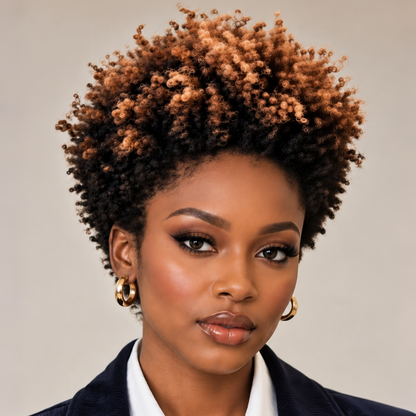 #27#30#1B Curly Afro Style Easy ON&OFF Full Cap Wig