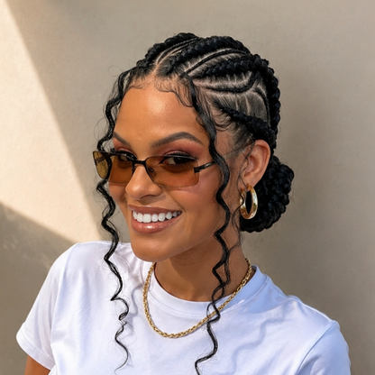Chic Elegant Black Braid Full Lace Wig