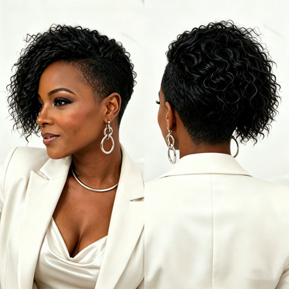 Side Part Kinky Curls Easy On&Off Topper