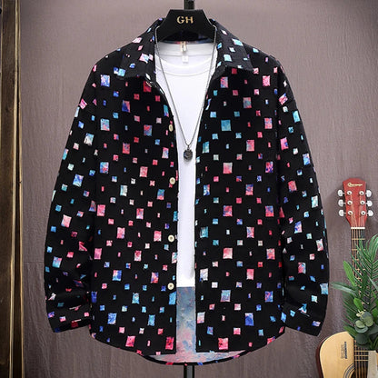 Color block holes coat