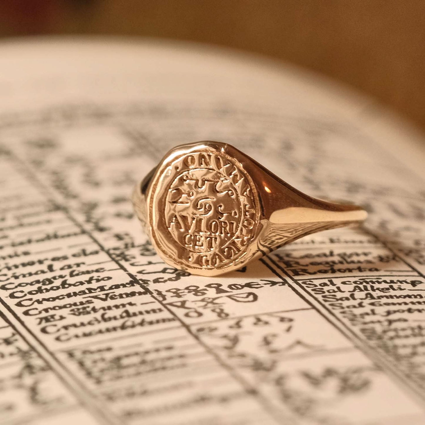 Cancer Alchemical Zodiac Signet Ring